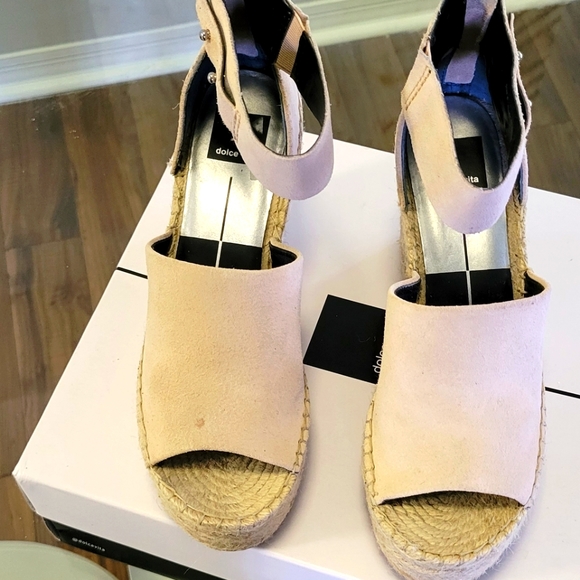 Dolce Vita Straw Women's Platform Wedge Espadrille Sandals. Light pink. Size 8 - Picture 13 of 16